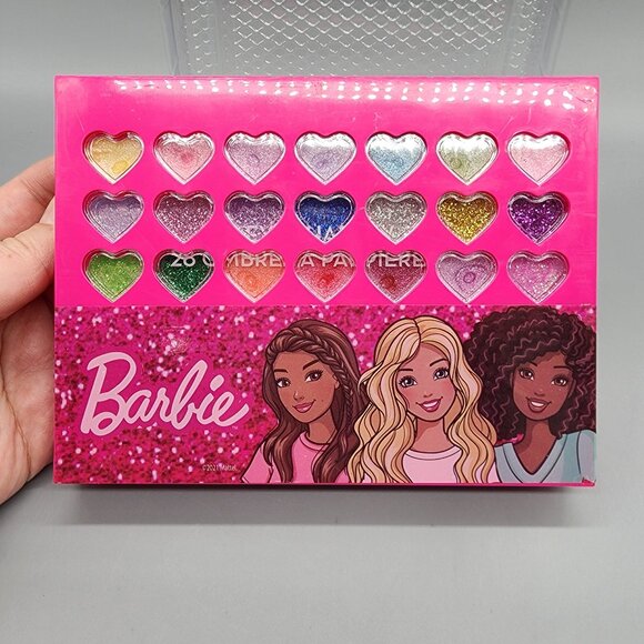 Barbie Townley Kids Cosmetic Set 38 Colors Lip Gloss Blush Eyeshadow New - Picture 4 of 5